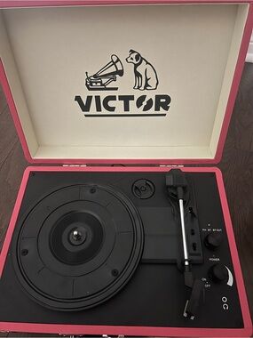 Portable Pink Turntable Record Player - Bluetooth + Vinyl - Up for all offers!